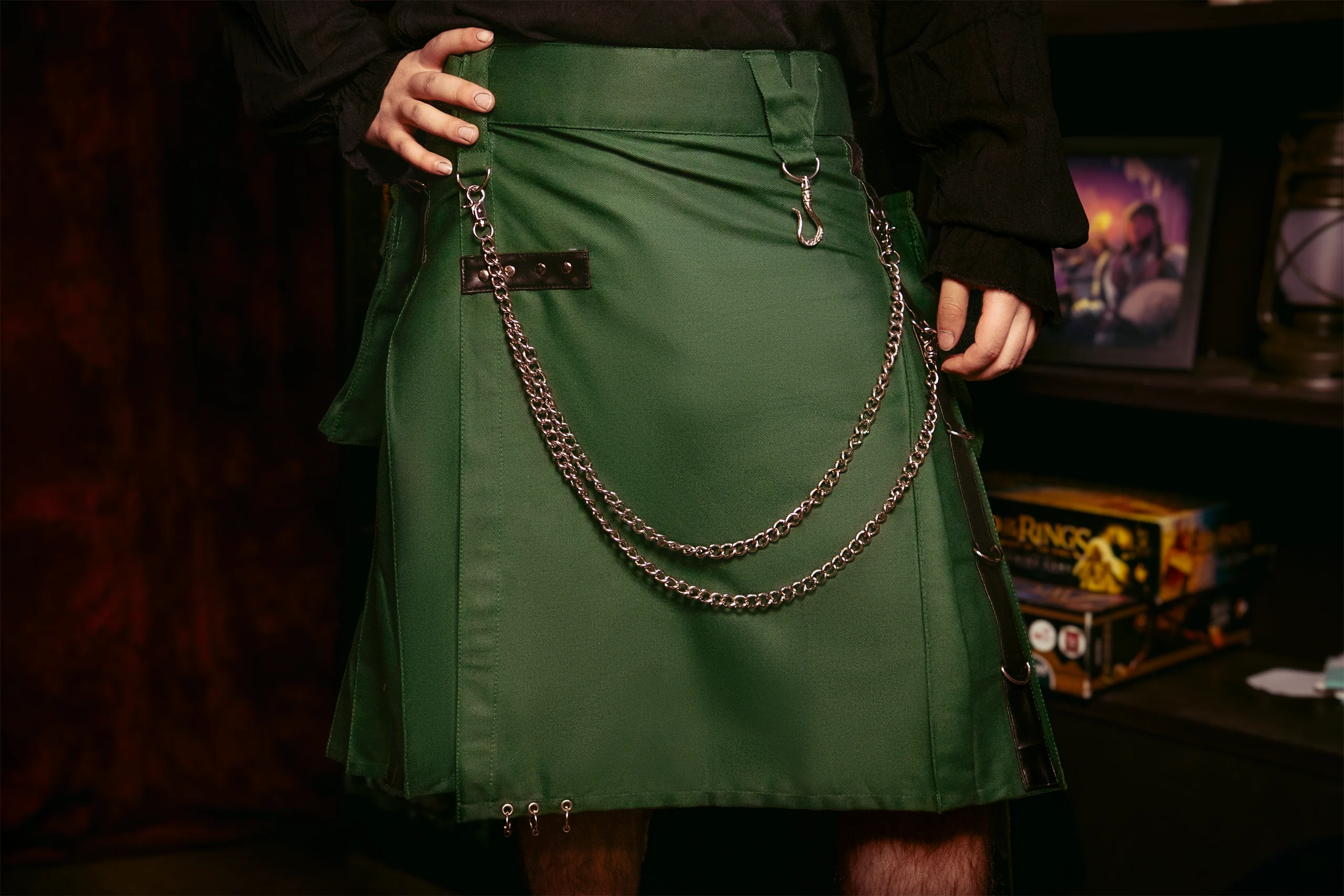 Versatta Gothic Cargo Kilt - Green - Image 3