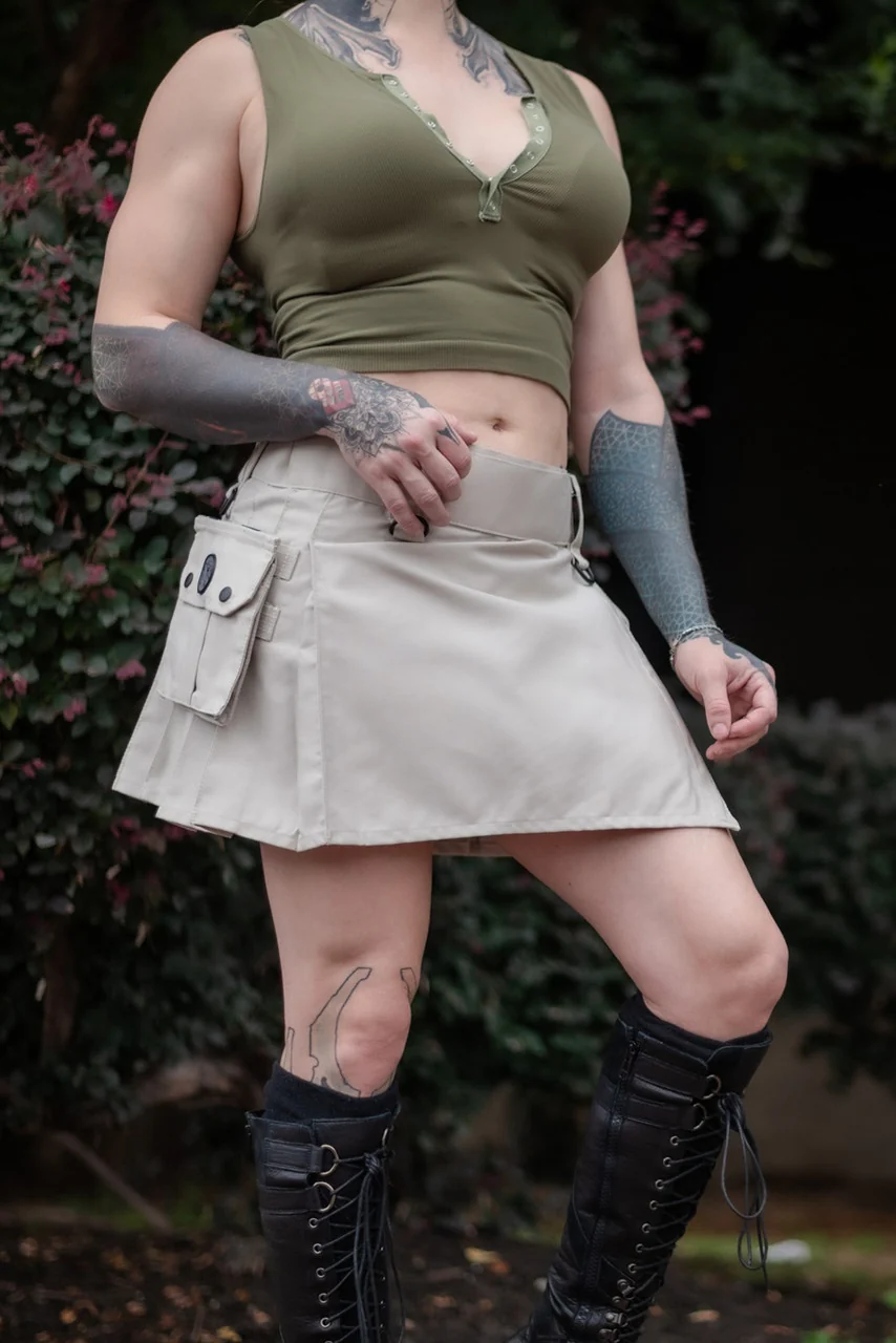 Versatta Mini Cargo Kilt - Tan - Image 4